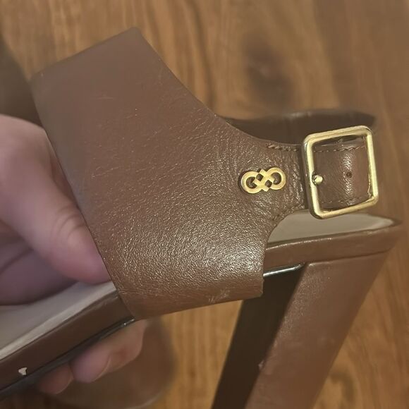 Cole Haan Tan Leather Strap Heel Sandal - Picture 5 of 5